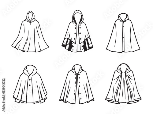 Cape Simple Line Art Icons