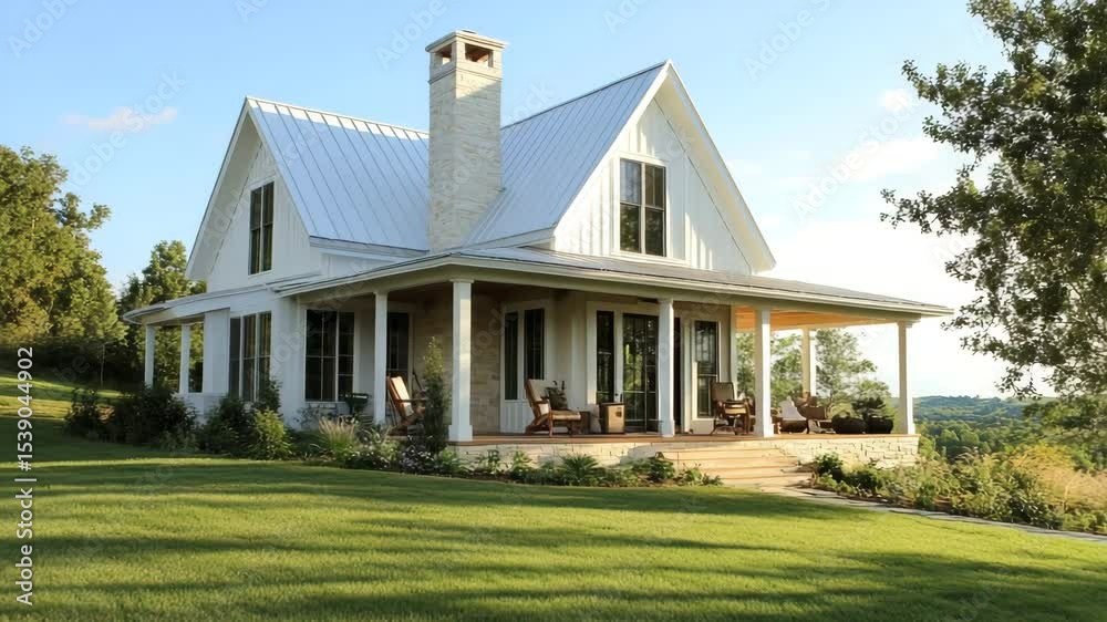 Country-style farmhouse design featuring rustic elements and modern interior architecture