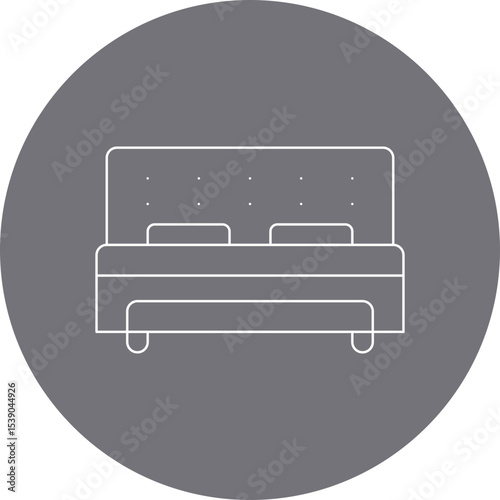 Sleeping bed single icon vector illustration