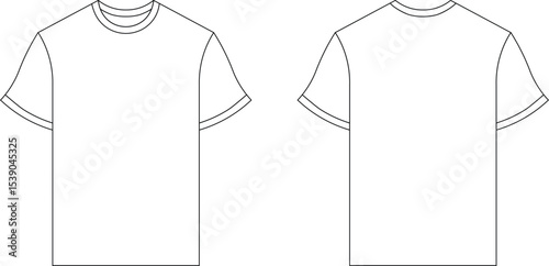 T-Shirt Mockup Front and Back View – Blank Apparel Template