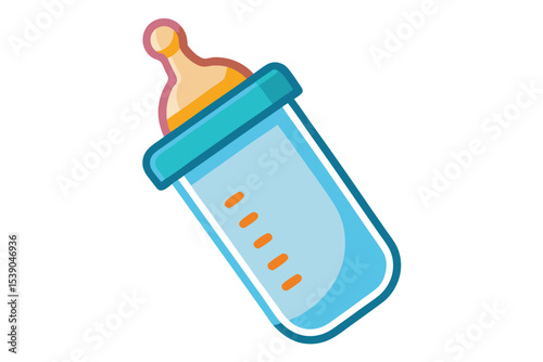 Adorable Baby Bottle Illustration  Perfect for Nursery Decor and Baby Products