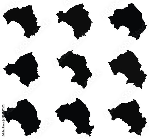 Senegal map black silhouette vector style with white background