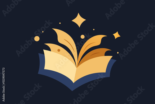 open book with magic light