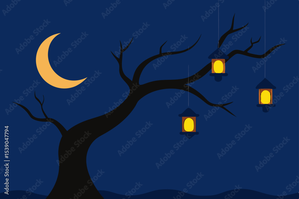 Fototapeta premium halloween night background with moon