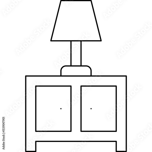 Side table lamp single icon vector illustration
