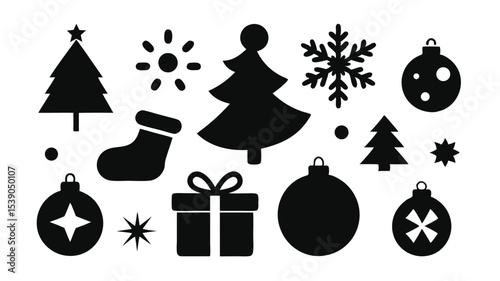 Christmas Icons Festive Holiday Symbols for Design Projects