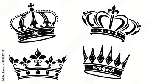 Elegant Crown Designs Royal Monograms, Heraldic Symbols, and Regal Icons