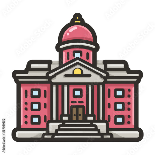 Explore the historic pink dome building in urban center capturing vibrant architectural heritage and culture wide-angle view