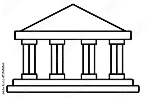 Classical Architecture Iconic Building Design with Columns and Pediment