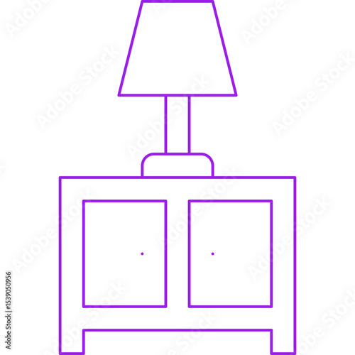 Side table lamp single icon vector illustration