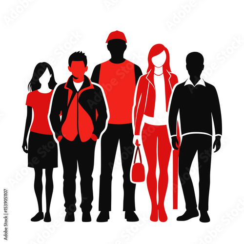 Family silhouette set bundle vector with editable design
