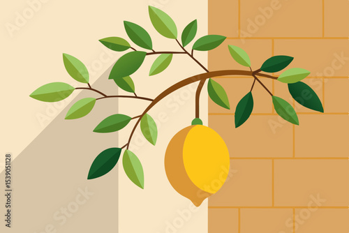 vector illustration of a lemon tree
