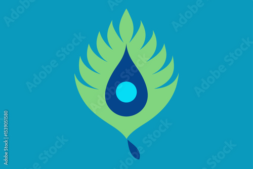 water drop on green background
