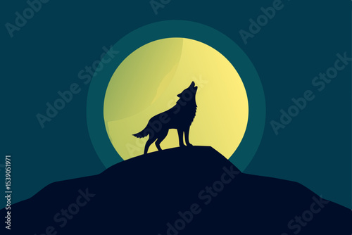 wolf howling at the moon