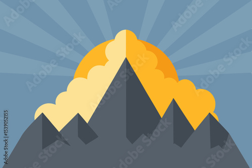 vector illustration of a pyramid of mountains