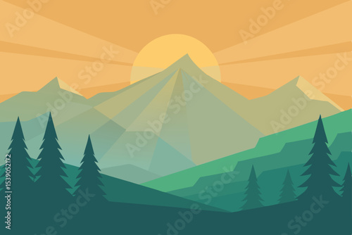 vector illustration of mountain landscape