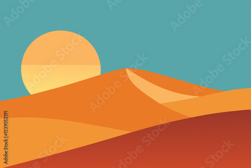 vector illustration of desert landscape