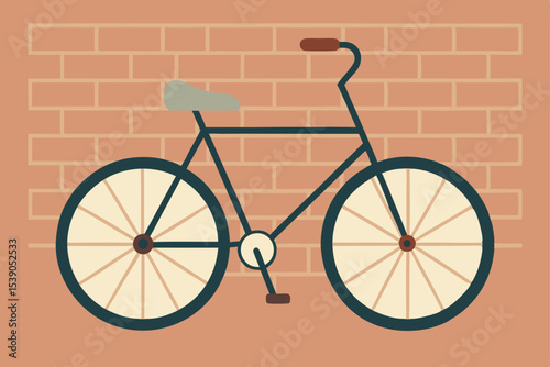 vintage bicycle on a red background