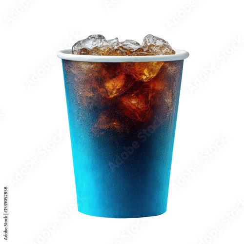  Blue Paper Cup Ice Cold PNG Transparent
