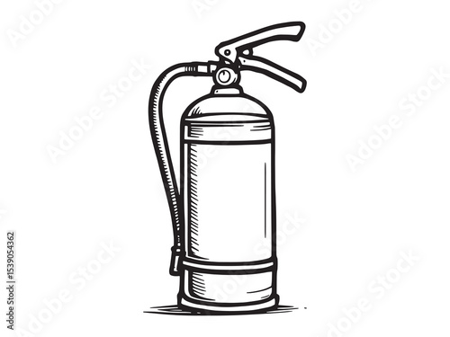 Minimalist Fire Extinguisher Drawing