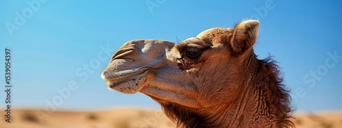 Majestic Camel in the Desert: A Portrait of Arabian Serenity