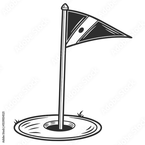 Stylish Golf Flag Illustration 2025