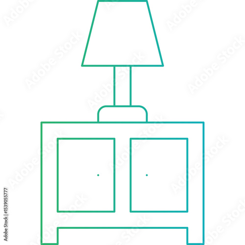 Side table lamp single icon vector illustration