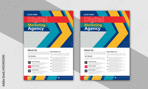 Digital marketing flyer design template.

