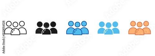 Team Icon Set Multiple Style Collection