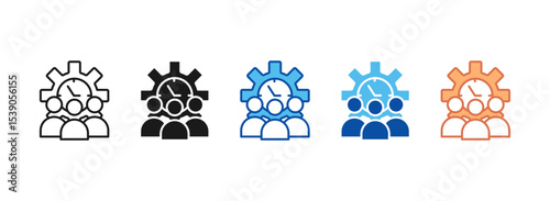 Time Planning Icon Set Multiple Style Collection