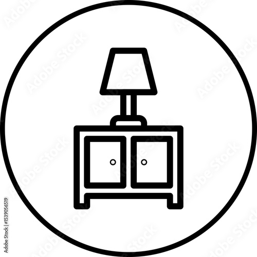 Side table lamp single icon vector illustration