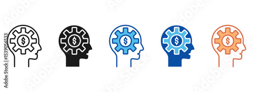 Financial Advisor Icon Set Multiple Style Collection