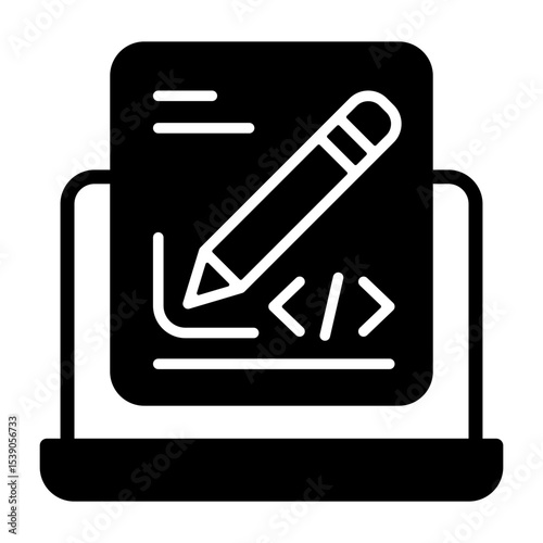 Edit Code Vector Icon