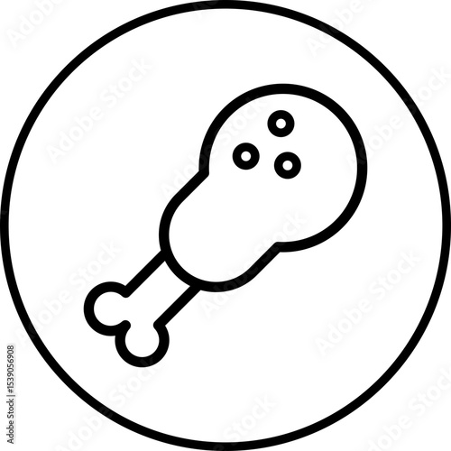Chicken leg single icon vector illustration