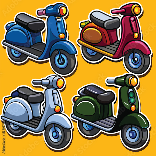 color vector art motorcycle design
