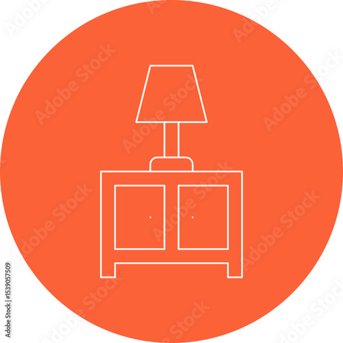 Side table lamp single icon vector illustration