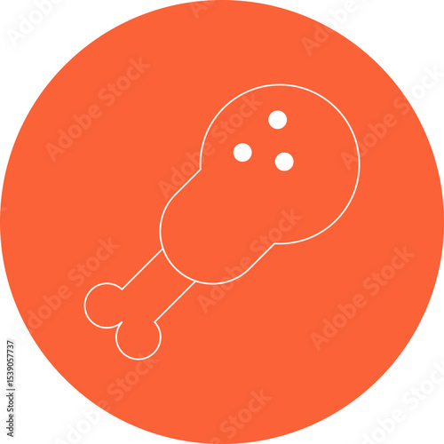Chicken leg single icon vector illustration
