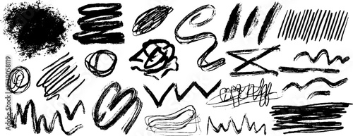 Abstract expressionism with overlapping black figures for creative design