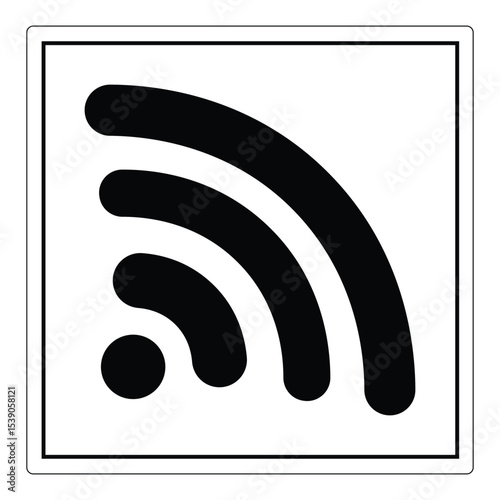 Symbol representing wireless internet connectivity displayed in a simple black design on a white background for modern communication needs.