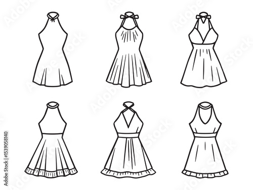 Halter dress Line Art Collection