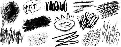Abstract expressionism theme with chaotic overlapping figures for artistic design