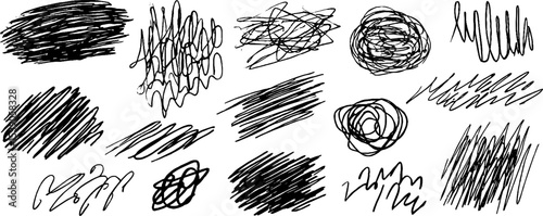 Artistic expression through a collection of twelve dense scribble clusters for creative design