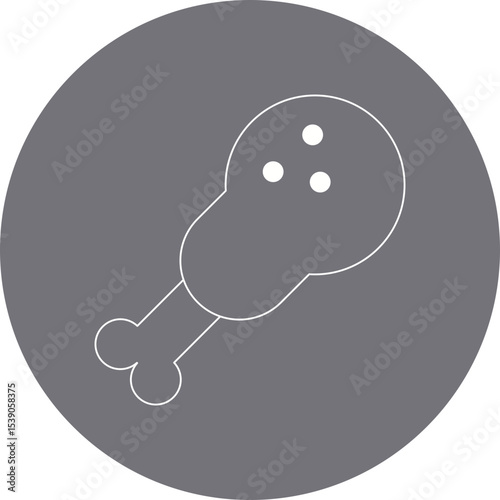 Chicken leg single icon vector illustration