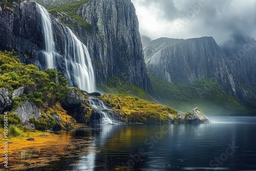 Exploring the breathtaking Tasmania Waterfall and its unique geological features, Unique nature and geology of Tasmania Waterfall falls from high cliff