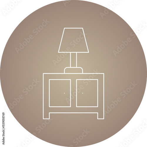 Side table lamp single icon vector illustration