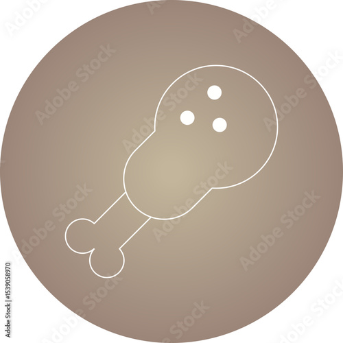 Chicken leg single icon vector illustration