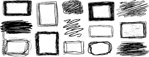 Twelve irregular frame fragments for creative design projects and decoration
