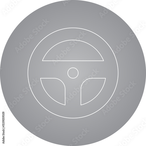 Steering Wheel single icon vector illustration