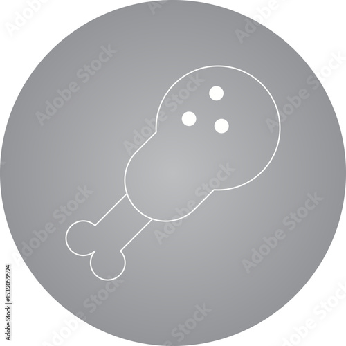 Chicken leg single icon vector illustration