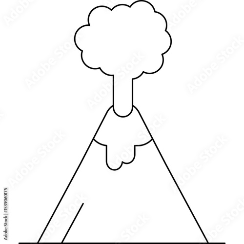 Volcano eruption single icon vector illustration